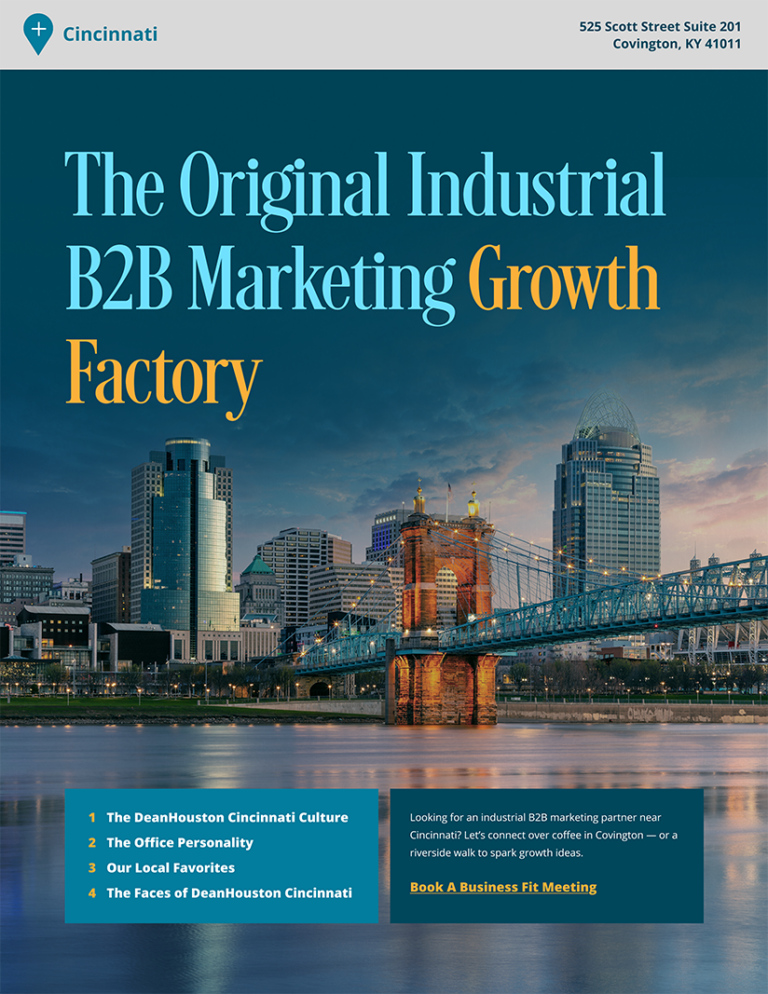 Travel guide cover with a photo of Cincinnati