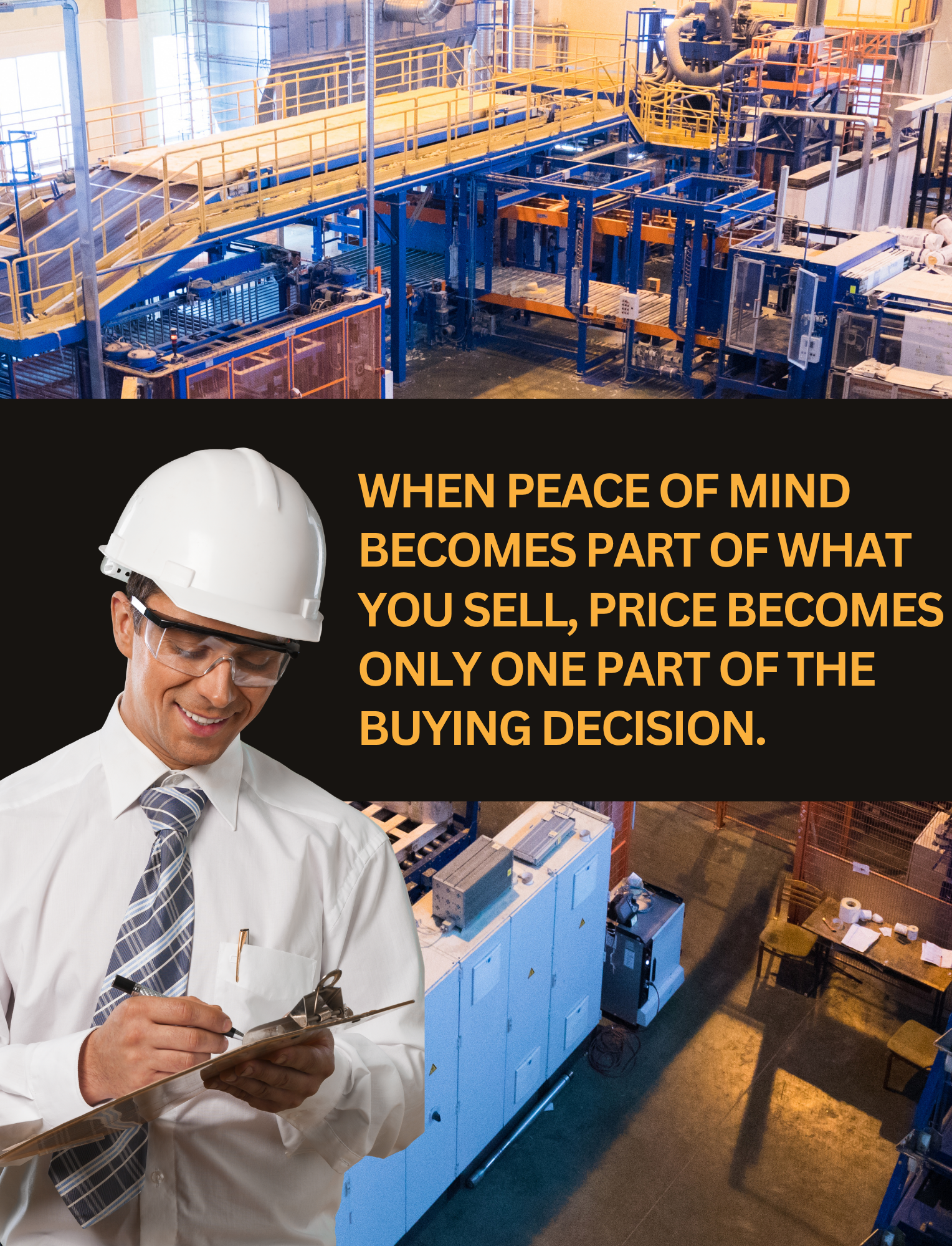 When peace of mind become part of what you sell, price becomes only one part of the buying decision.