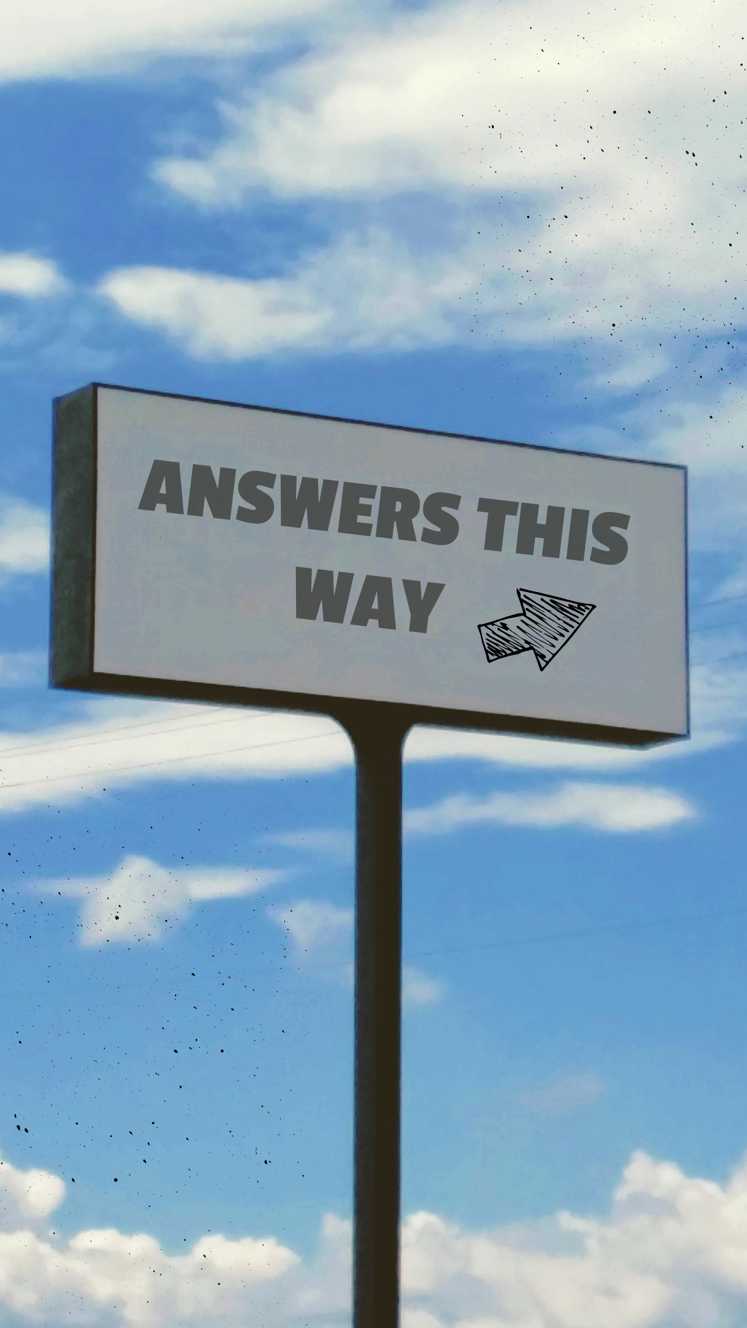 Answers This Way sign image